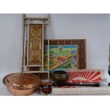 Various collectables, including Royal Crown Derby pin tray, ebony dressing table set, Rabone tape