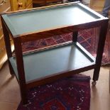 A mid-century G Plan teak 2-tier drinks trolley, with lift-out trays, W76cm, D46cm, H71cm