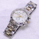 Christina, a lady's stainless steel and diamond bezel set quartz chronograph wristwatch, working