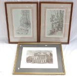 Limited edition print, Royal Italian Opera House, Covent Garden, 24cm x 34cm, framed, and a pair