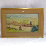 Barbara Robinson (born 1928), oil on canvas, "Vic-Le-Fesq", 29cm x 49cm, framed