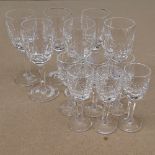 A set of Waterford Crystal "Kildare" pattern sherry glasses, and a set of 6 matching liqueur glasses