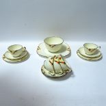 Art Deco Crown Staffordshire part tea set