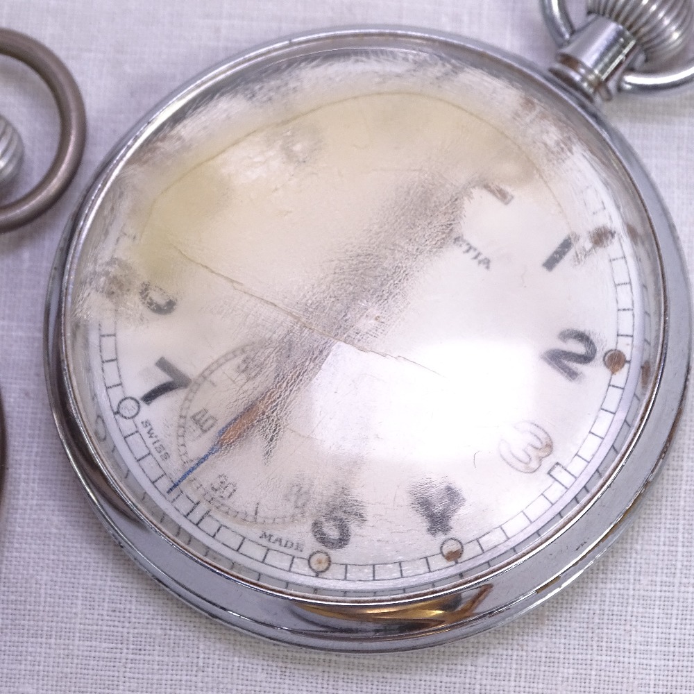 A gent's gold plated cased Cimier wristwatch, a chrome-cased military pocket watch, back marked GS/ - Image 2 of 2