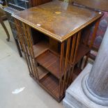 A mahogany and burr-walnut revolving bookcase, W49cm, H83cm