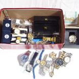 A collection of gent's wristwatches, to include 2 Sekonda quartz watches, boxed, Accurist, Limit etc