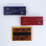 2 boxes of Royal Swan Vestas, and a Vintage plated cigarette case (3)
