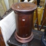 A hardwood turned pedestal on stepped base, W32cm, H52cm