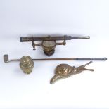 Various collectables, including hickory-shafted Accurate putter, a Theodolite by Worthington &