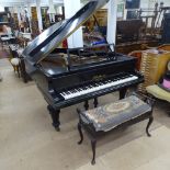 An early 20th century German Bluthner Leipzig baby grand piano, circa 1911, serial no. 85655,