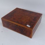 A Dunhill burr-walnut veneered table-top humidor, length 25cm