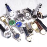 A collection of lady's and gentleman's modern wristwatches