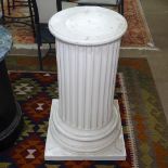 A painted pine and composite Corinthian column pedestal, W40cm, H84cm