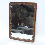A gilt-framed mahogany wall mirror, overall height 49cm