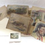 A folio of paintings and prints