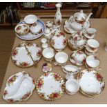 Royal Albert Old Country Roses teapot, matching tea and coffeeware, and other items
