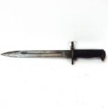 A Second War Period American US Army M1 rifle bayonet, blade stamped UC UOS, blade length 25cm