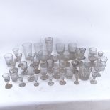 A large quantity of 18th 19th and 20th century drinking glasses, including ale, tumblers, whiskey