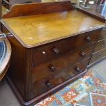 A Victorian mahogany round-cornered chest, 2 short and 2 long drawers, mother-of-pearl inset