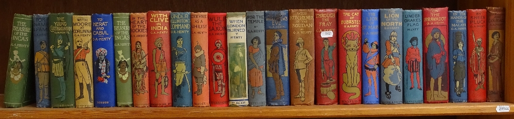 Various G A Henty novels and books, including The Treasure Of The Incas, Through The Fray, etc