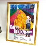 A Royal Academy of Arts David Hockney A Bigger Picture exhibition poster, image 76cm x 50cm, framed