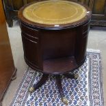 A reproduction mahogany revolving bookcase, W50cm, H73cm