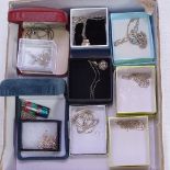 10 various modern silver necklaces, boxed