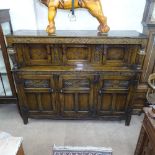 An Ipswich oak carved and panelled Court cupboard, width 5'7", height 4'6"