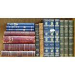 Various leather-bound books, including Francis Thompson, Lord Alfred Douglas, etc