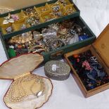 A collection of mixed costume jewellery, to include enamel and other brooches, bracelets etc, in a