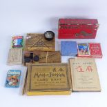 Various cards and games, including Man-Chu