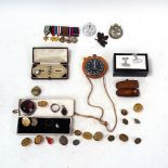 Various interesting collectables, including set of Second War miniature medals, silver snake ring,