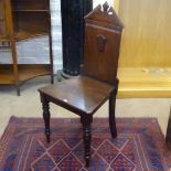 A Victorian mahogany shield-back hall chair