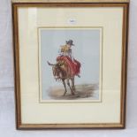 Charles Cooper Henderson (1803 - 1877), watercolour, Continental woman riding a donkey, 9" x 7.5",