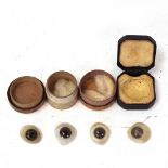 4 finely detailed hand painted glass eyes (4)