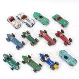Various Dinky Toys Meccano diecast model racing cars, and a Crescent Toy Co racing car (11 + 1)