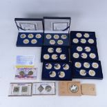 A large collection of various coins, mainly British, including some silver, Franklin Mint United