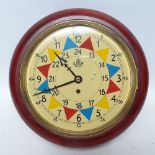 A modern RAF 24-hour wall clock, with key and pendulum, overall diameter 33cm