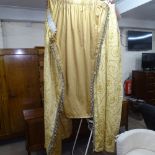 A half tester bed lined curtain and pelmet