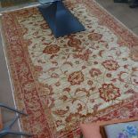 A large cream ground Ziegler carpet, 280cm x 200cm