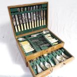 A canteen of mixed silver plated cutlery, to include Old English pattern, various maker's