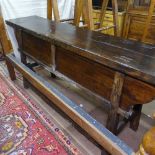 A Chinese elm altar table, with 2 sliding cupboard doors, L191cm, D41cm, H88cm