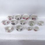 12 various Portmeirion ornamental chamber pots, largest 15cm diameter, and a pot