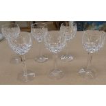 A set of 6 Waterford Crystal "Kildare" hock glasses, height 19cm