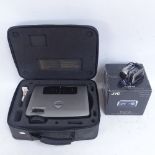 A Dell DLP front projector, in original padded case with leads, and a JVC Everio recording camera,