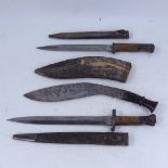 2 First War Period bayonets, including German Rich Herder & Wilkinson, and a kukri knife (3)