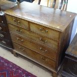 A George III mahogany chest of 2 short and 3 long drawers, on bracket feet, W97cm, D49cm, H100cm