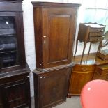 2 Georgian oak hanging corner cupboards