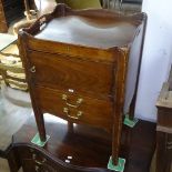 A George III mahogany night cupboard, with cupboard and drawer, on tapered legs, ex-property of...
