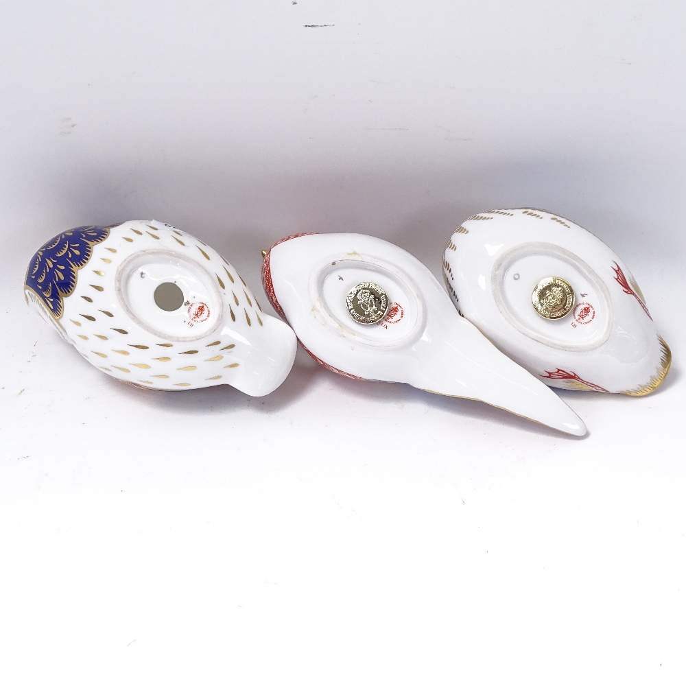 3 Royal Crown Derby paperweights - owl, duck and pheasant, length 17.5cm - Image 3 of 3